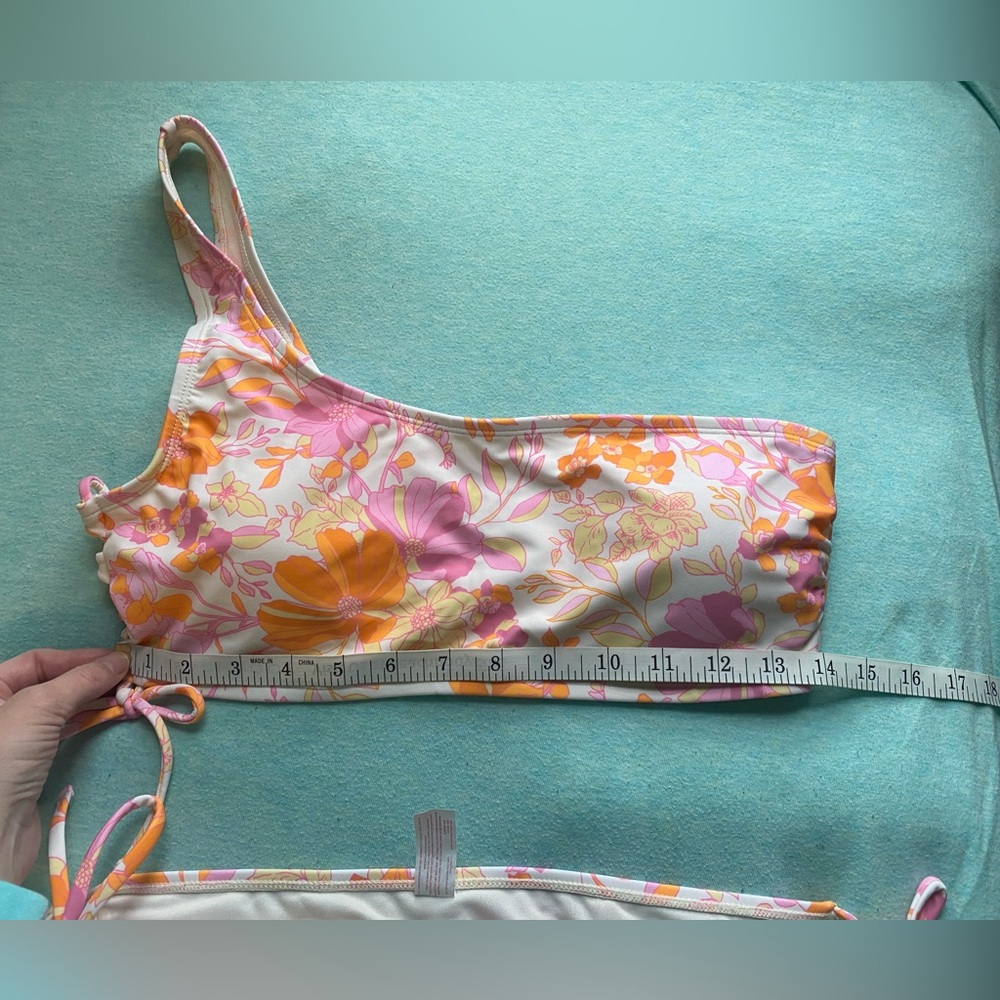 NWOT, Ninety-Nine Floral One-Shoulder Bikini Set. - Picture 3 of 6